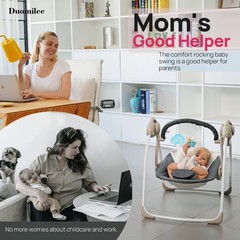 Baby Electric Swing,Soothing Portable Swing with Intelligent Music Vibration …