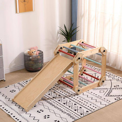 6-In-1 Colorful Kids Modular Wooden Pikler with Ramp/Slide/Wall Climbing-Ideal B