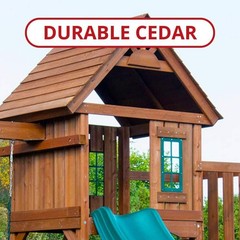 DIY Knightsbridge Deluxe Wooden Outdoor Playground Set with Slides Rock Wall Swi