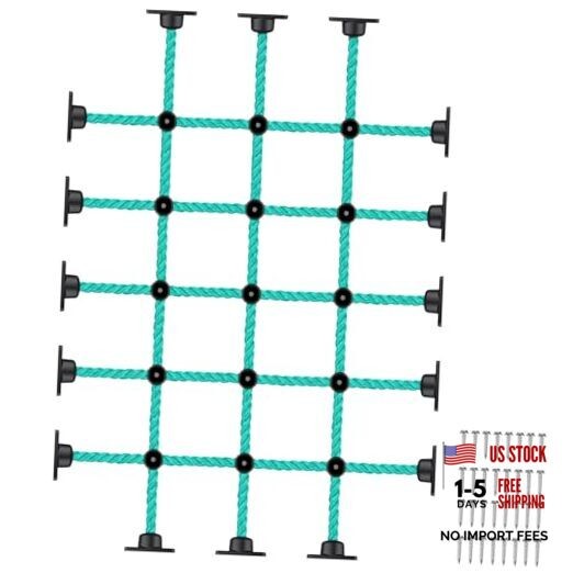 Climbing Net for Kids with Installation Base for 30″ × 48″ Wooden 30″ X 48″