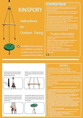 Disc Swing for Kids, Swing Set Accessories, 7FT Height Adjustable Gym Green