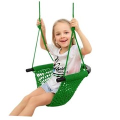 Swing Seat for Kids Heavy Duty Rope Play Secure Children Swing 1 Pack Green