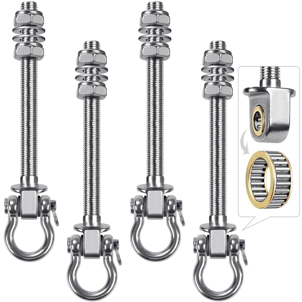 SELEWARE Heavy 7″ x M2/5″, 4 Pack Bearing Hangers (7″ X M2/5″ Threaded Rod)