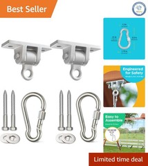 2 Heavy Duty Swing Brackets with Locking Snap Hooks – Easy Assembly & Durable