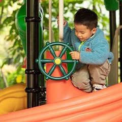 Green and Yellow Outdoor Playground Captain Pirate Ship Wheel, Plastic