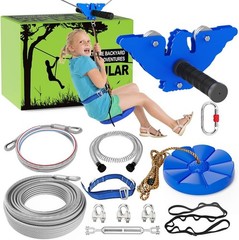 Adventure Awaits: 150FT Zip Line Kit with Swing Seat & Safety Brake Included