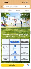Hapfan 50FT Ninja Warrior Obstacle Course Swing Set Kids Yard Playset Outdoor