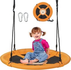 40” Saucer Tree Swing for Kids, Flying Saucer Swing with 2 Carabiners, Adjust…