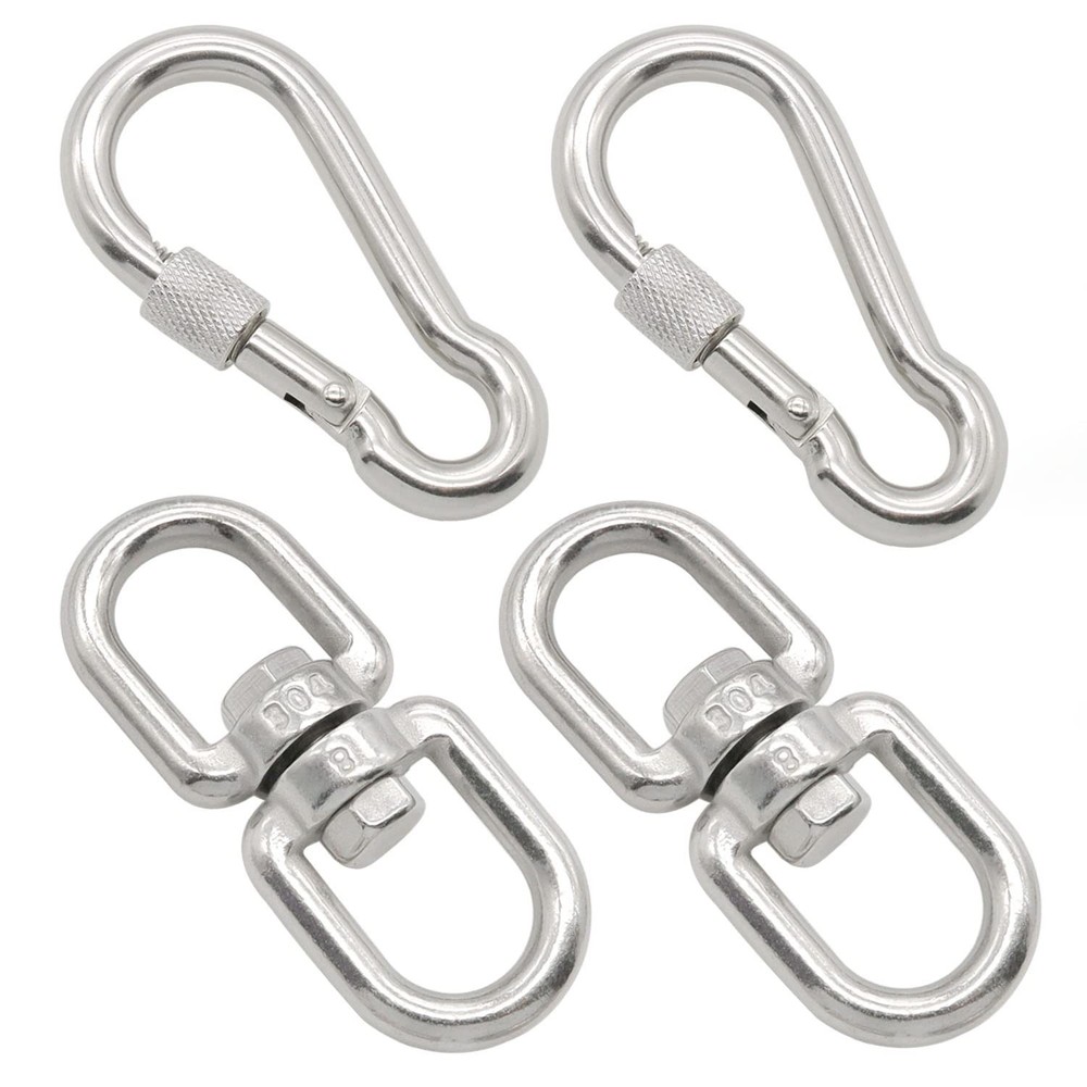 2Pcs M8 304-Stainless Steel Swivel Ring Double Ended Swivel Eye Hook, 2Pcs M8…