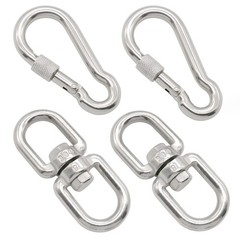 2Pcs M8 304-Stainless Steel Swivel Ring Double Ended Swivel Eye Hook, 2Pcs M8…