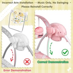 Portable Baby Swing for Infants, Compact & Foldable Infant Swing with 5-Speed…