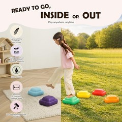 Soft Foam Stepping Stones for – Indoor Balance & Coordination – Lightweight N…