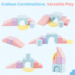 Toddler Climbing Toys Indoor, 6 PCS Foam Climbing Blocks for Baby Crawling Slidi