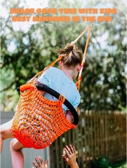 Kids Swing Set Heavy Duty Rope Swing Seat 440LBS Outdoor Indoor Orange