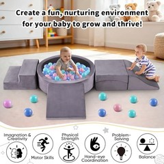 Baby Foam Climbing Blocks with Ball Pit Toddler Soft Play