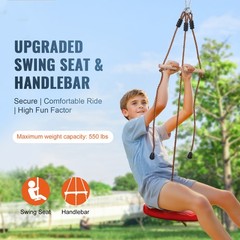 Uimoso 65 ft Zip Line Kit for Kids Adult Trolley Slackers Zipline Up to 500 lb
