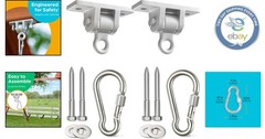 2 Heavy Duty Swing Brackets with Locking Snap Hooks – Easy Assembly & Durable