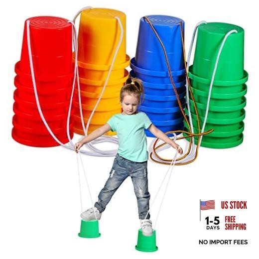 12 Pairs Balancing Stilts for Kids Walking Bucket Toy – Plastic Walking Toy