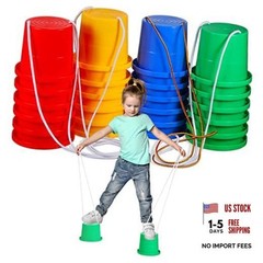 12 Pairs Balancing Stilts for Kids Walking Bucket Toy – Plastic Walking Toy
