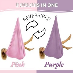 Double Layer Reversible Sensory Swing | Outdoor and Indoor Swing Pink/Purple