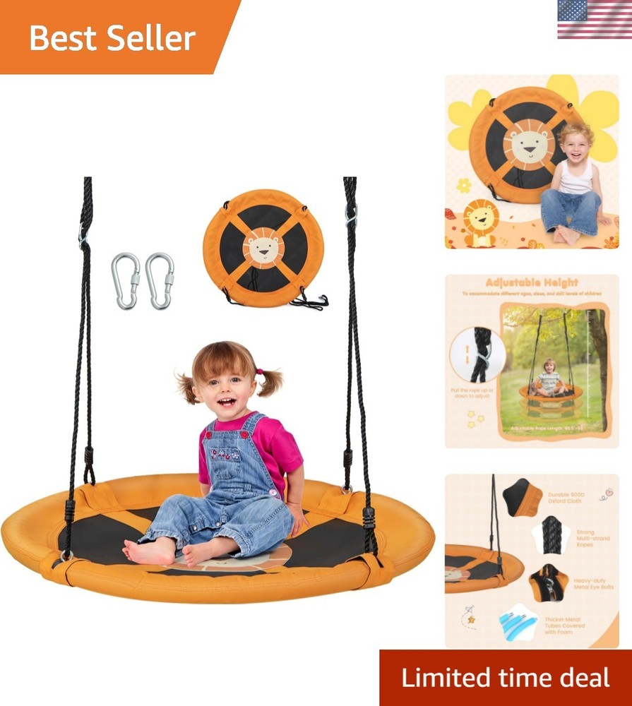 40” Saucer Tree Swing for Kids, Flying Saucer Swing with 2 Carabiners, Adjust…