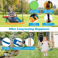 Kids 3-in-1 Swing Set 660 LBS Carbon Steel Swing Frame w/Belt Swing for Toddlers