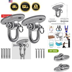 2 Pieces 2000 lb Capacity Stainless Steel 180° Swing Hangers, Heavy Duty Swin…