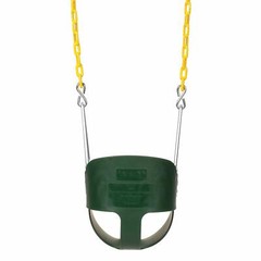 High Back Full Bucket Infant Swing Set Seat – Coated Chains – Fully Assembled