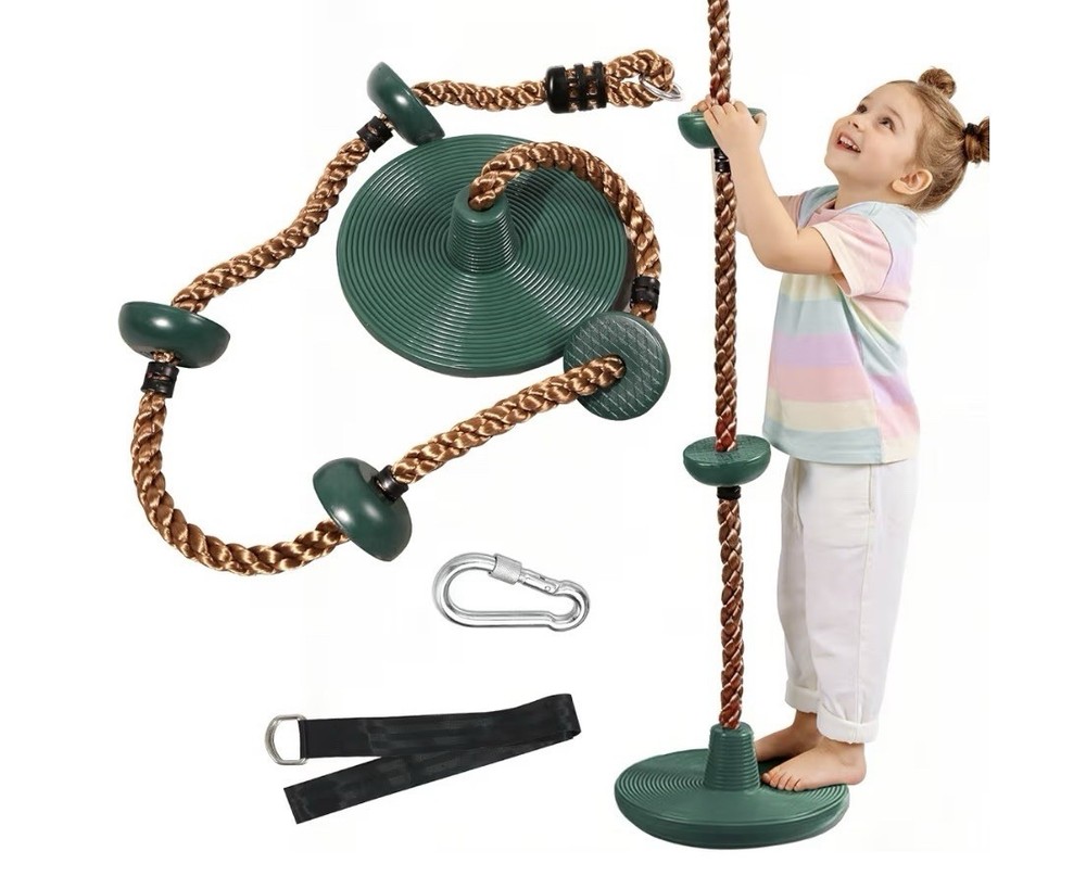REDCAMP Climbing Rope Disc Tree Swing Heavy Duty Kids Adults w/ Straps Hooks