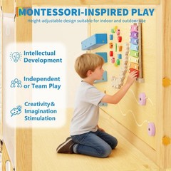 9-in-1 Indoor Jungle Gym, Wooden Toddler Jungle Gym Playground Set, Wood Outdoor