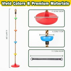 Tree Swing for Kids, 330LB Capacity Heavy Duty Climbing Rope with Platforms Red