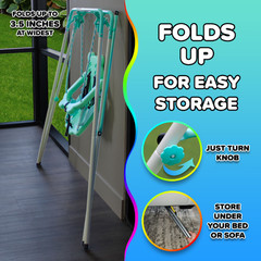 SALE Sportspower My 1st Light Up Toddler Swing Indoor Outdoor Nursery Seat Green