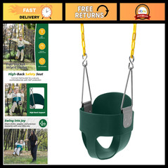 High Back Toddler Swing Seat with Yellow Chains – Fully Assembled Baby Swing Acc