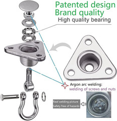 9M Stainless Steel Hanger with Smooth Swing Bearings, Heavy Duty 180°+360°