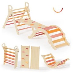 Pikler Triangle Set, Toddler Wooden Climbing Toys Essential Farm Charm Autumn