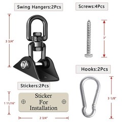 Stainless Steel Heavy Duty Swing Hangers Hardware Set For Wooden Hammock 2PK