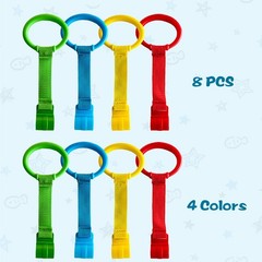 8Pcs Playpen Pull Up Rings, Plastic Adjustable Safety Baby Pull Up Rings – To…