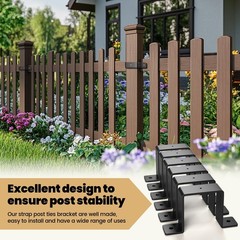 6 Pcs 4″ x 4″ Strap Post Ties,Heavy Duty deck fence post brackets for 4″x4″ w…