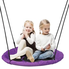 40″ Saucer Tree Swing w/Frame Combo Outdoor Swing Set for Kids Backyard Purple