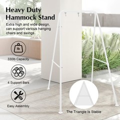 Swing Stand Only, Heavy Duty Hammock Stand, Metal Swing Stand Frame, Max Load 33