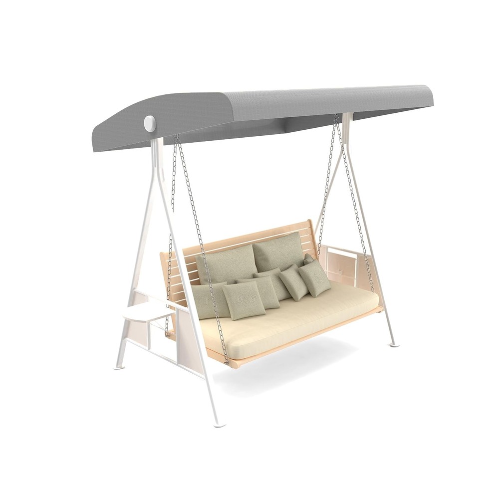 Outdoor Swing Canopy Cover, 3 Seat Waterproof Gray Swing Covers for Outdoor P…