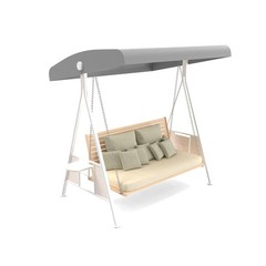 Outdoor Swing Canopy Cover, 3 Seat Waterproof Gray Swing Covers for Outdoor P…