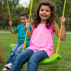 Swing-N-Slide Contoured Swing Seat – Green with Yellow Rope – Kids
