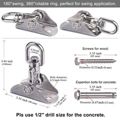 Stainless Steel Swing Hanger Heavy Duty Ceiling Swing Mount Free Swivel Swing…