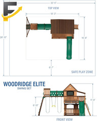 Backyard Discovery Woodridge Elite Cedar Wood Swing Set with Wave Slide Clubhous
