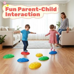 8 Pcs Balance Stepping Stones Kids River Rocks Obstacle Course Sensory Non-Slip