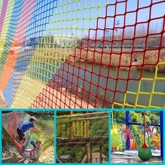Climbing Cargo Net for Kids Outdoor Balcony Safety 3.3×19.7ft(1x6m) Multicolor
