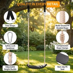 Weatherproof Kids Swing,264lbs Heavy Duty Tree Swing Seat with Ergonomic Desi…