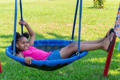 Playground Metal Swing Set Glider Slide Super Disc Back Yard Fun Outdoors NEW