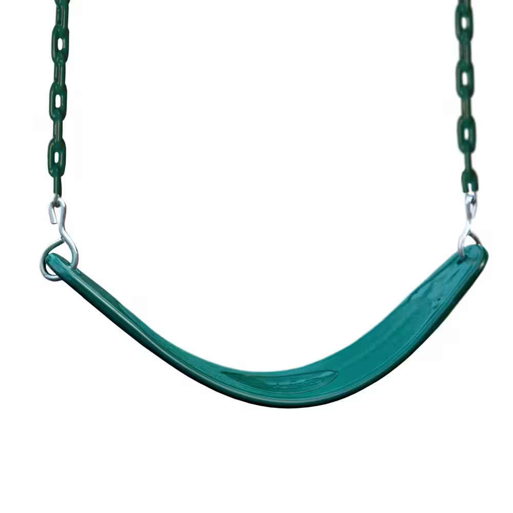 Extreme-Duty Green Belt Swing with Green Chains